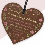 Mothers Day Gifts Present For Mum Handmade Wood Heart Thank You