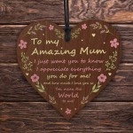 Mothers Day Gifts Present For Mum Handmade Wood Heart Thank You