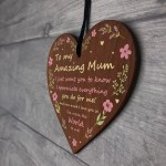 Mothers Day Gifts Present For Mum Handmade Wood Heart Thank You