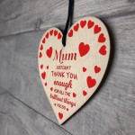 Mothers Day Gift For Mum Thank You Gift Message Wooden Heart