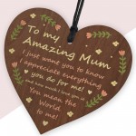 Present For Mum Mothers Day Gifts Handmade Wood Heart Thank You