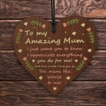 Present For Mum Mothers Day Gifts Handmade Wood Heart Thank You