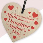 Mothers Day Gifts From Daughter Wooden Hanging Heart Keepsake