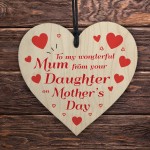 Mothers Day Gifts From Daughter Wooden Hanging Heart Keepsake