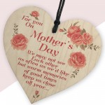 Mothers Day Gift For Mum Wooden Hanging Heart Mum Sentimental