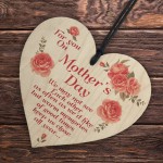 Mothers Day Gift For Mum Wooden Hanging Heart Mum Sentimental