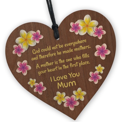 I Love You Mum Gifts Wooden Hanging Heart For Mum Mothers Day