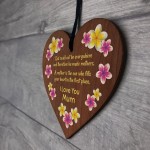 I Love You Mum Gifts Wooden Hanging Heart For Mum Mothers Day