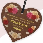 Thank You For Everything Mum Gift Wood Heart Mum Plaque