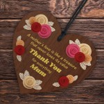 Thank You For Everything Mum Gift Wood Heart Mum Plaque