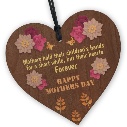 Happy Mothers Day Gift For Mum Mummy Wooden Heart Sign