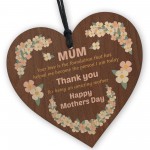 THANK YOU GIFT Wooden Heart Sign Mothers Day Gift For Mum