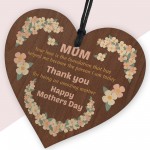 THANK YOU GIFT Wooden Heart Sign Mothers Day Gift For Mum