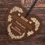 THANK YOU GIFT Wooden Heart Sign Mothers Day Gift For Mum