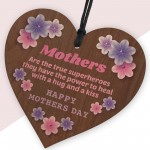 Gift For Mum Mummy Mother Wooden Hanging Heart Mothers Day