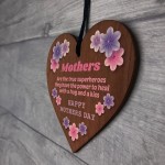 Gift For Mum Mummy Mother Wooden Hanging Heart Mothers Day