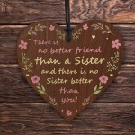 Sister Gifts BEST FRIEND PLaque Wooden Hanging Heart Birthday