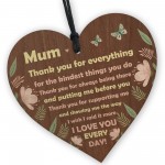 THANK YOU Gift For Mum Birthday Mothers Day Shabby Chic Heart