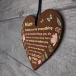 THANK YOU Gift For Mum Birthday Mothers Day Shabby Chic Heart