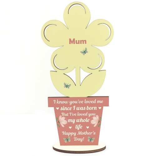 Special Mothers Day Gifts From Daughter Son Love Wooden Flower