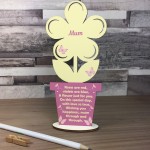 Perfect Gift For Mum On Mothers Day Birthday Wooden Flower Poem