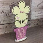 Perfect Gift For Mum On Mothers Day Birthday Wooden Flower Poem