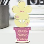 Perfect Gift For Mum On Mothers Day Birthday Wooden Flower Poem