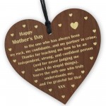 Wooden Hanging Heart Gift For Mum On Mothers Day Appreciation