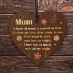 Wooden Heart Plaque Ornament for Mum Unique Gift Mothers Day