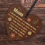 Wooden Heart Plaque Ornament for Mum Unique Gift Mothers Day