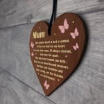 Hanging Wooden Heart Gift For Mum On Mothers Day Birthday Poem