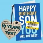 Funny 18th Birthday Gifts For Son Him Heart 18th Birthday Card