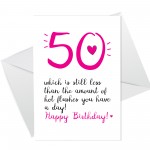 Funny 50th Birthday Card For Women Mum Nan Sister Friend