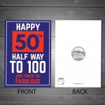 Funny Humour 50th Birthday Cards For Men Women Mum Dad Nan