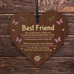 Thank You Gift For Best Friend FRIENDSHIP SIGN Wooden Heart