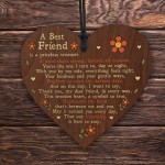 Thoughtful Gift For Best Friend Poem Wood Heart Friendship Gifts