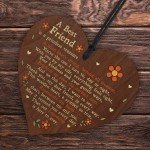 Thoughtful Gift For Best Friend Poem Wood Heart Friendship Gifts