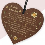 Wooden Hanging Heart Best Friend Gifts For Birthday Friendship