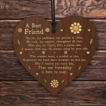 Wooden Hanging Heart Best Friend Gifts For Birthday Friendship