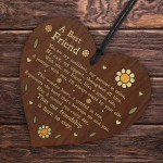 Wooden Hanging Heart Best Friend Gifts For Birthday Friendship