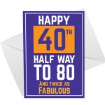 Funny 40th Birthday Gifts For Men Women Wood Heart 40th Card