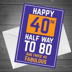 Funny 40th Birthday Gifts For Men Women Wood Heart 40th Card