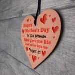 Mum Gift Handcrafted Wooden Heart Funny Mothers Day