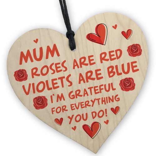 Wooden Heart Gifts for Mum Perfect Mother's Day Gift Thank You