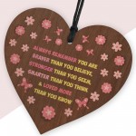 Braver Stronger Beautiful Wooden Heart Motivational Keepsake