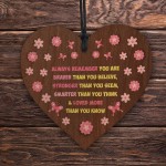 Braver Stronger Beautiful Wooden Heart Motivational Keepsake