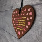 Braver Stronger Beautiful Wooden Heart Motivational Keepsake