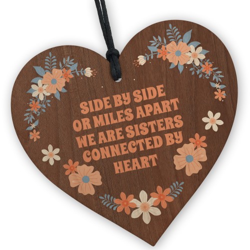 Sister Wood Heart Keepsake Sentimental Message Sister Gift