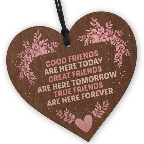 True Friends Wooden Heart Handcrafted Keepsake Friendship Gifts