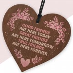 True Friends Wooden Heart Handcrafted Keepsake Friendship Gifts